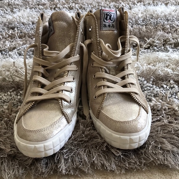 Ash Shoes - Ash | Limited Gold Shoes with Zipper